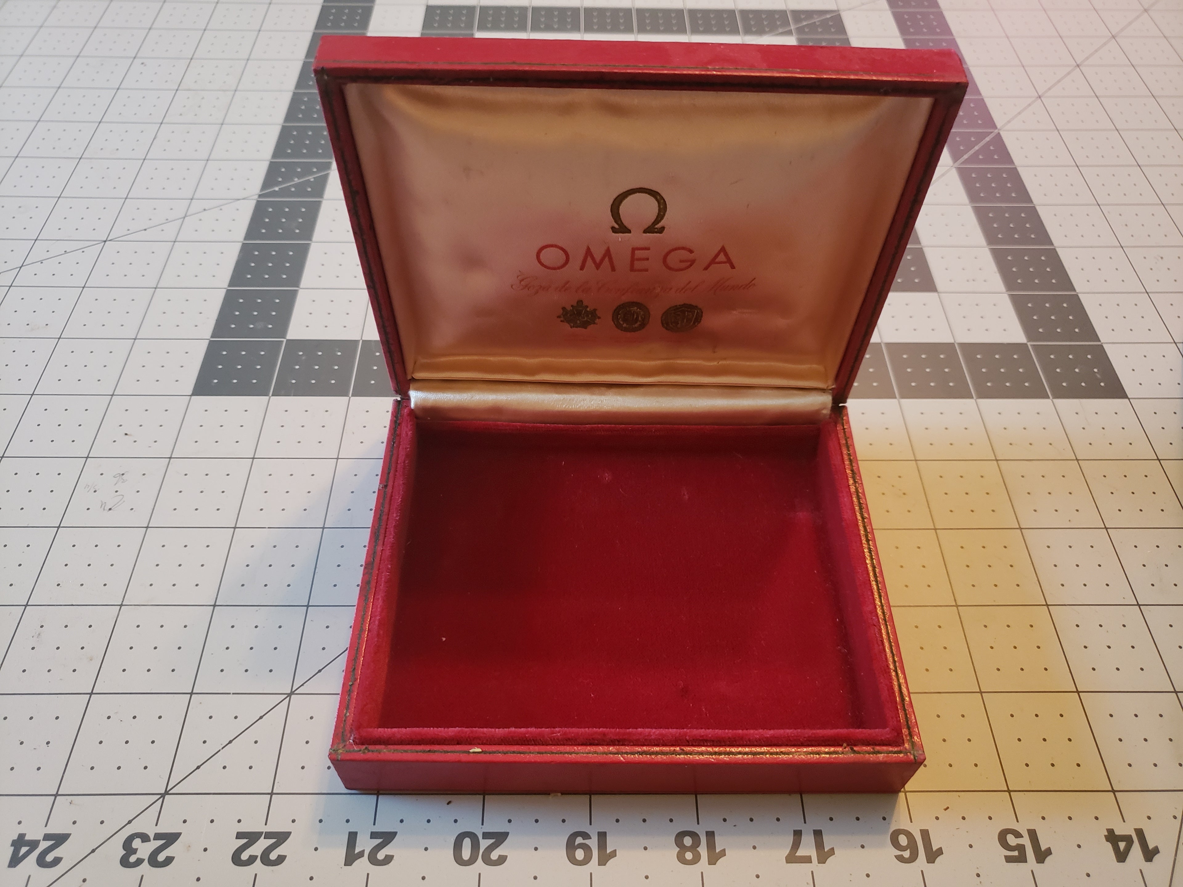 Vintage Omega Red Watch Presentation Box — Genuine Omega Logo