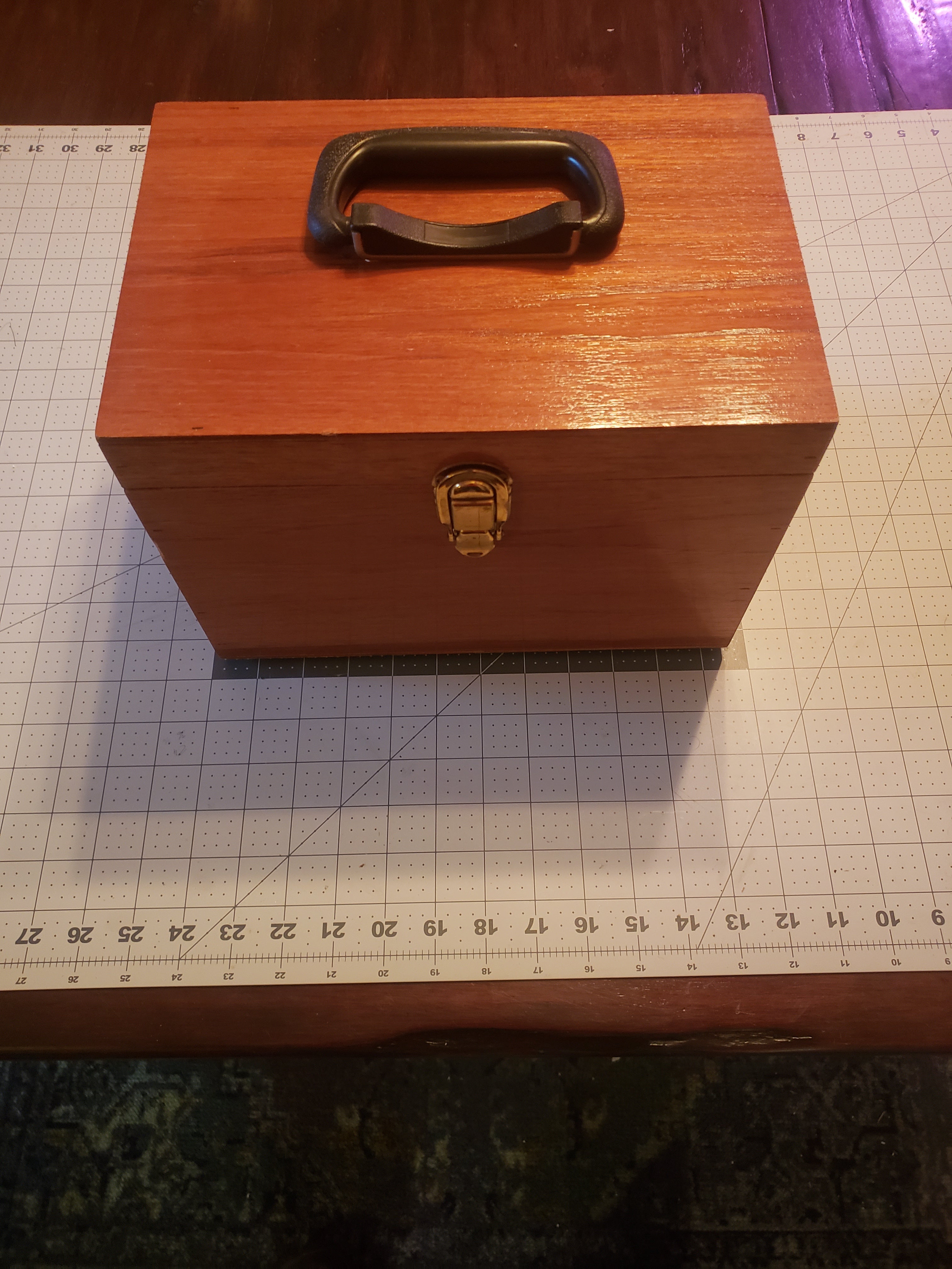 Wooden Compartment Box with Two Removable Trays 11.5 x 8 x 8 in