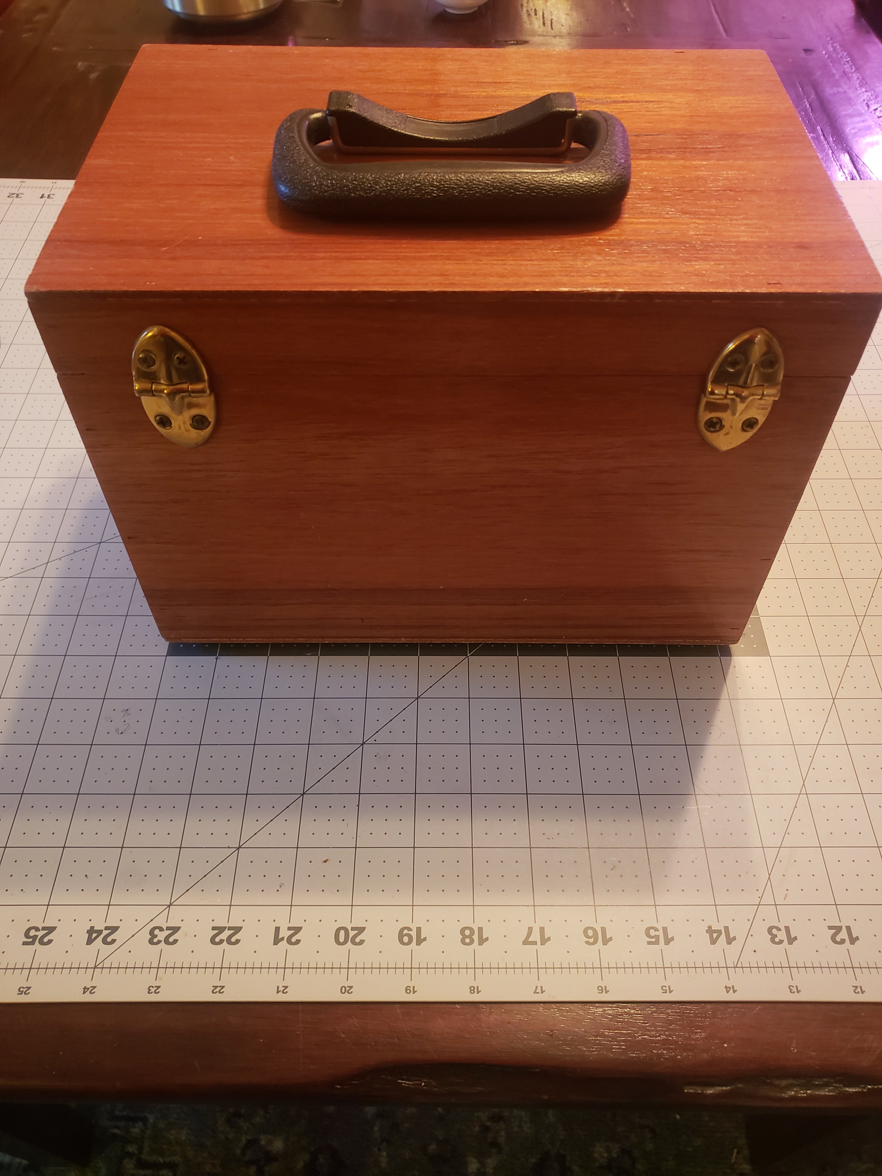 Wooden Compartment Box with Two Removable Trays 11.5 x 8 x 8 in